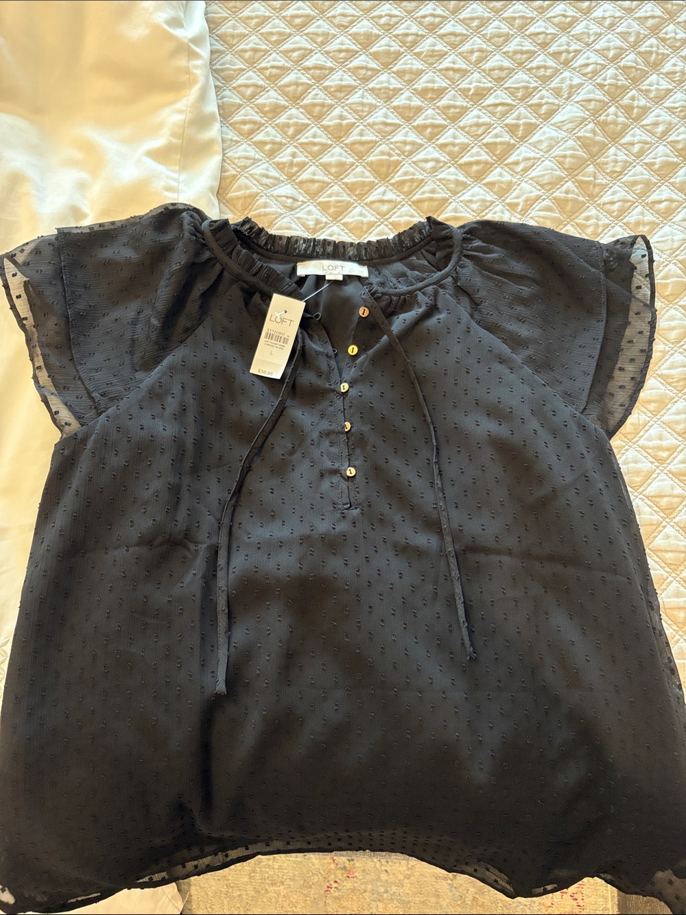 Loft dot blouse- size L- NWT